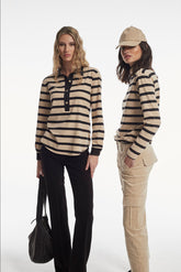 TWO-TONE STRIPED KNIT NOER POLO